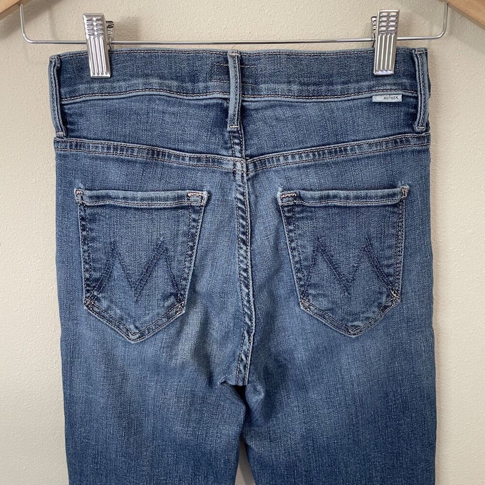 Mother Insider Crop Step Fray Girl Crush Denim Blue Jeans Women’s 25 *FLAWED - Picture 12 of 15